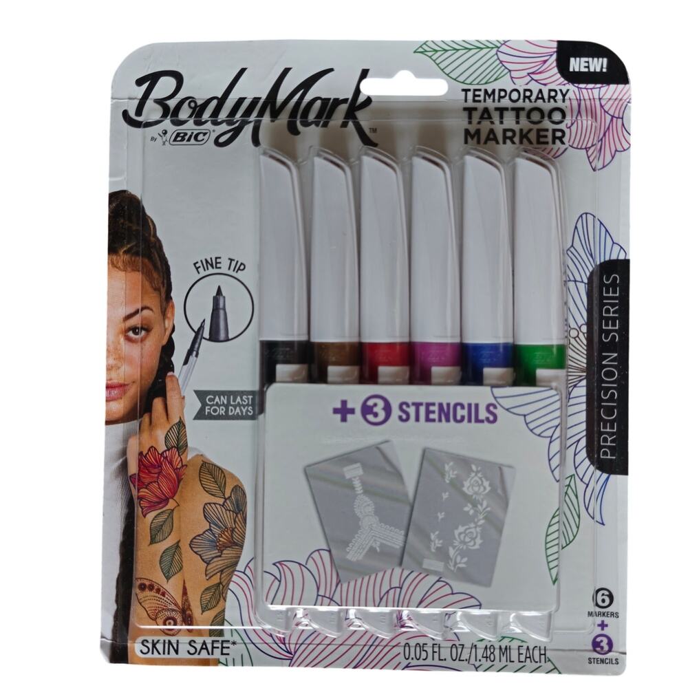 Bic BodyMark Temp Tattoo Pens NWT - Precision Series